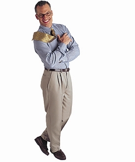 microfiber pleated pants