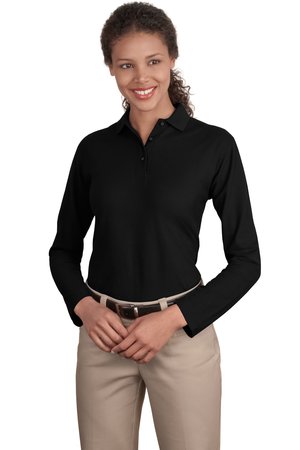 long sleeve black polo shirt womens
