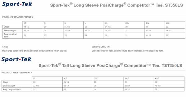 Sport Tek Pullover Size Chart